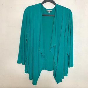Women Within Size 3X Stretch Jersey Open Drape Front Cardigan Jacket Cover Up